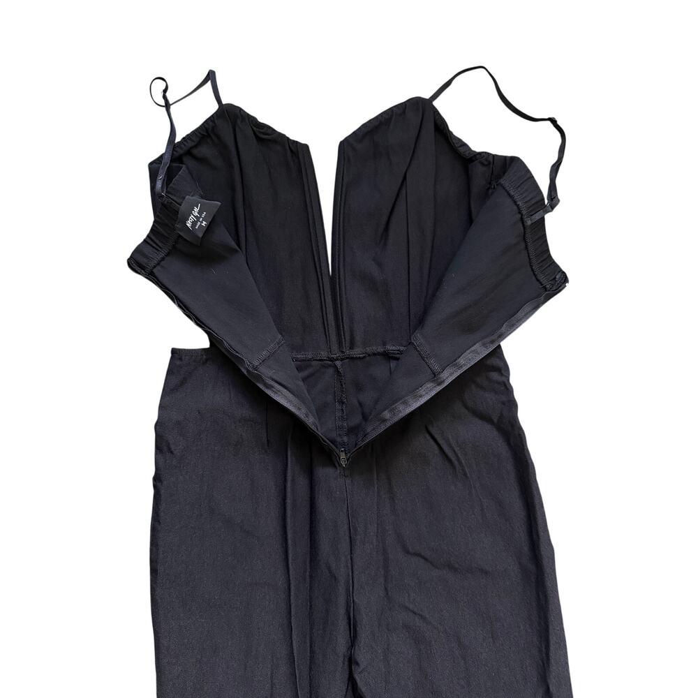 Nasty Gal Midnight Run Cut Out Jumpsuit Bodycon Black Medium EUC - Picture 8 of 9